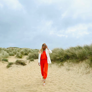 Short sleeved NEON ORANGE jumpsuit *HALF PRICE*