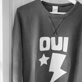 Oui vintage washed grey sweatshirt *boyfriend fit*
