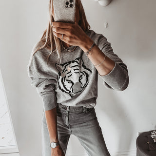 Grey tiger sweatshirt *super slouchy fit* *now half price*