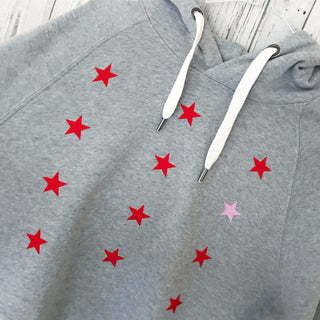 Little red & pink stars hoody (small uk size 10-12)