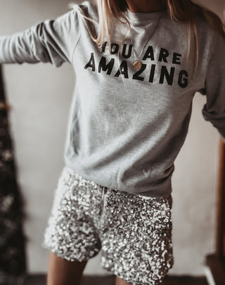 You are amazing GREY sweatshirt *boyfriend fit*