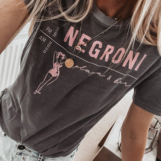 NEGRONI playa & bar light vintage charcoal tee *boyfriend fit* *back in stock*