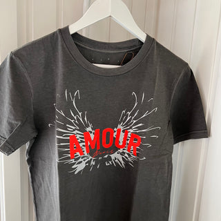 Vintage washed red AMOUR charcoal tee *boyfriend fit* *new*