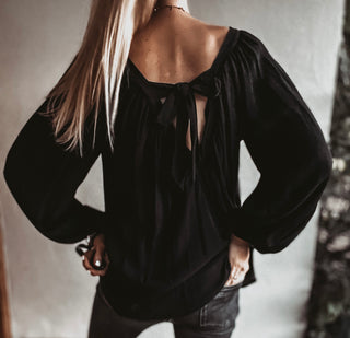 Florence BLACK bow blouse