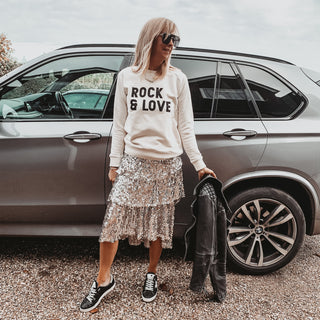 ROCK & LOVE vintage white sweatshirt *relaxed style* *back in stock*