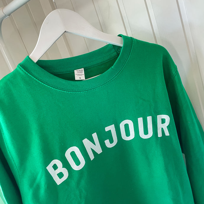 Green Bonjour sweatshirt