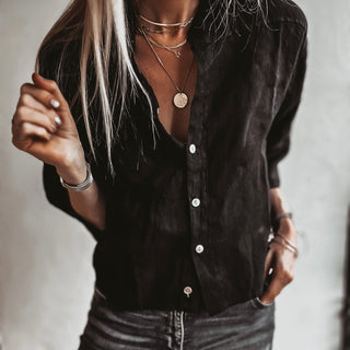 Kos linen black shirt *NEW*