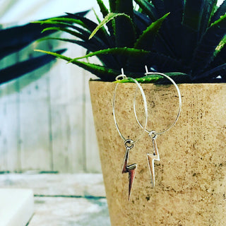 Silver lightning / recharging earrings