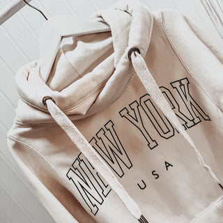COLLEGE vintage white  NEW YORK Hoody