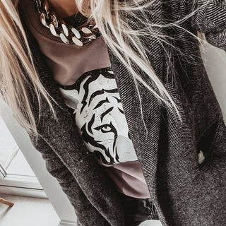 Lilac tiger sweatshirt *super slouchy fit* *NOW HALF PRICE!*