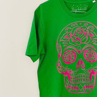 Green pink skull tee SALE* size 12