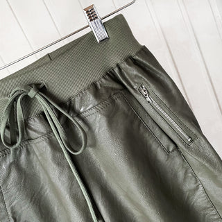 Full faux leather khaki ULTIMATE joggers *NEW*