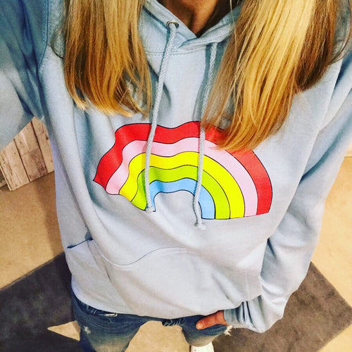 Pale blue rainbow hoody