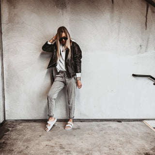 Washed GREY Supreme jogger jeans