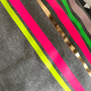 Neon pink & gold stripe sweatshirt