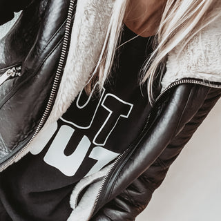 OUT OUT jet black sweatshirt *now half price!*