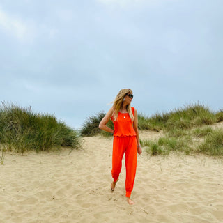 Short sleeved NEON ORANGE jumpsuit *HALF PRICE*