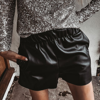 Lucca BLACK faux leather shorts *NEW*