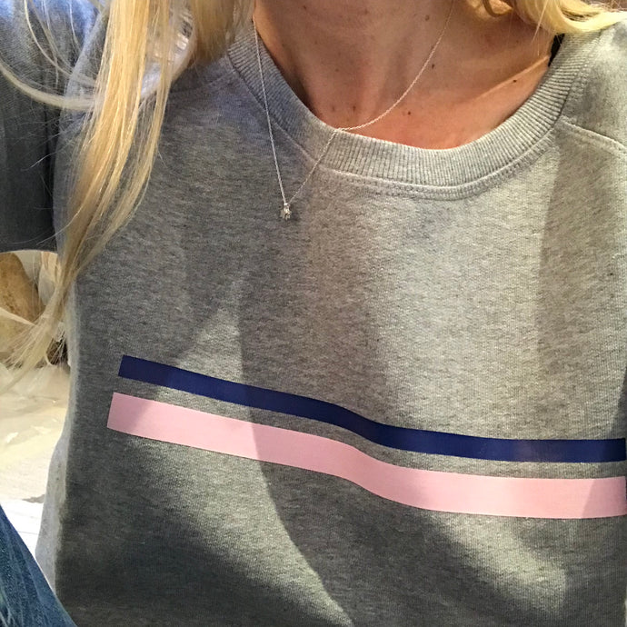 Pink & blue stripe sweatshirt *just one left, a medium size UK 12*