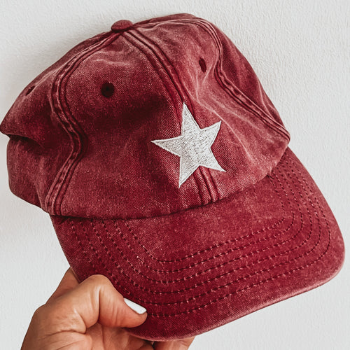 Vintage MAROON STAR baseball cap
