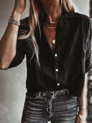 Kos linen black shirt *NEW*