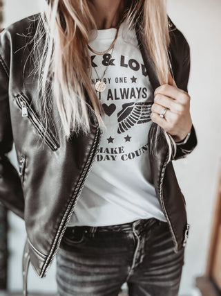 Vintage Rock & Love aviator wings white tee *boyfriend fit* *NEW*