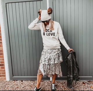 ROCK & LOVE vintage white sweatshirt *relaxed style* *just 1 left, a large*