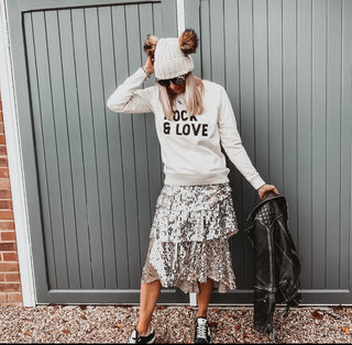 ROCK & LOVE vintage white sweatshirt *relaxed style* *back in stock*