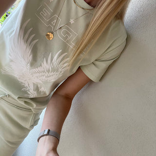 Light mint Eagle tee *boyfriend fit*