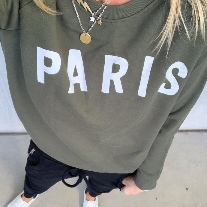 PRE-LOVED khaki paris sweatshirt