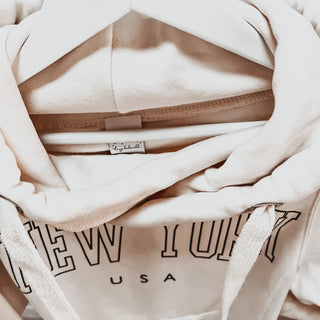 COLLEGE vintage white  NEW YORK Hoody *BACK IN STOCK*