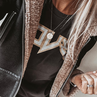 Silver & gold glitter LOVE  vintage black boyfriend tee *boyfriend fit*