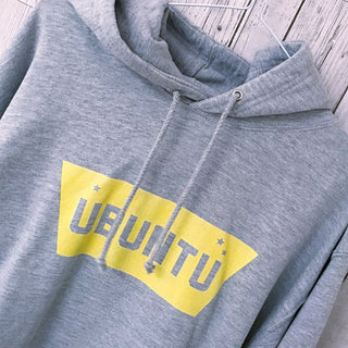 Yellow UBUNTU grey hoody (medium, size 10-12)