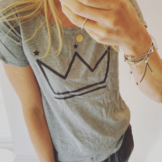 Grey black  crown tee *SALE*
