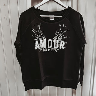 Jet black AMOUR wings sweatshirt