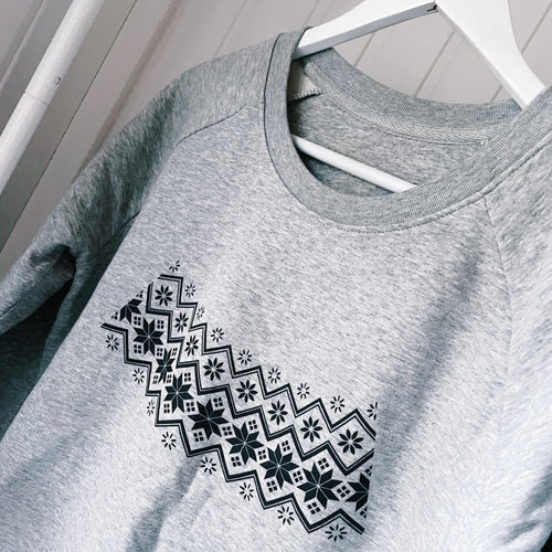 SAMPLE Fair isle grey sweatshirt