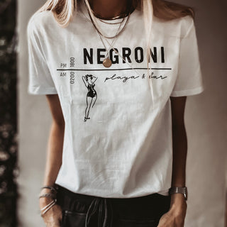 NEGRONI playa & bar white tee *boyfriend fit* *NEW*