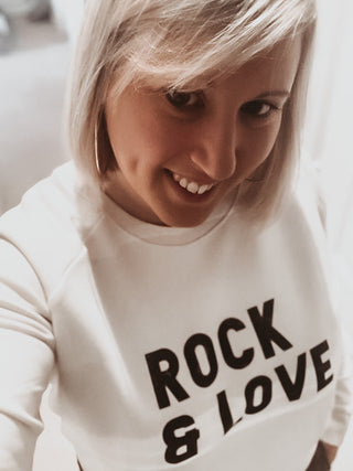 ROCK & LOVE vintage white sweatshirt *relaxed style* *back in stock*