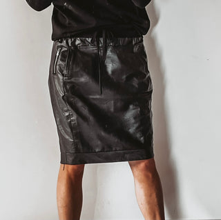 Black full faux leather black  ULTIMATE jogger skirt *NEW*