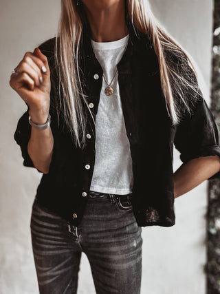 Kos linen black shirt *NEW*