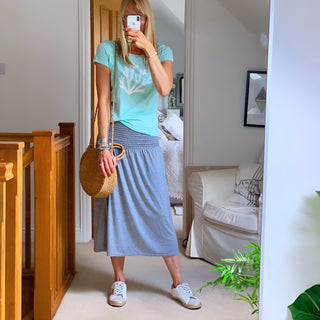 White coral on mint green tee