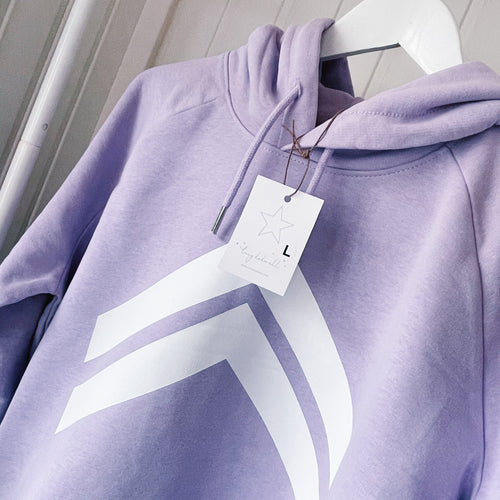 Lilac hoody with white double chevron *NOW JUST HALF PRICE!!*