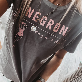 NEGRONI playa & bar light vintage charcoal tee *boyfriend fit* *back in stock*