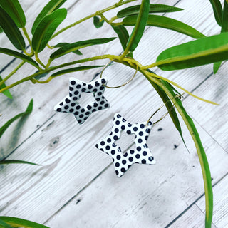 Polka dot star earrings