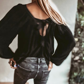 Florence BLACK bow blouse