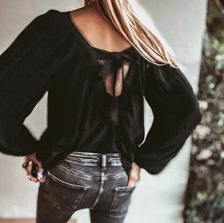 Florence BLACK bow blouse *new*