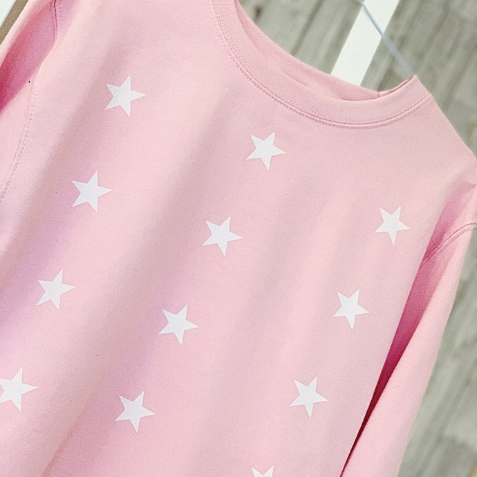 PRE-LOVED pink stars sweatshirt