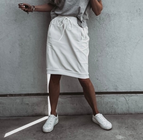 Vintage white full faux leather  ULTIMATE jogger skirt