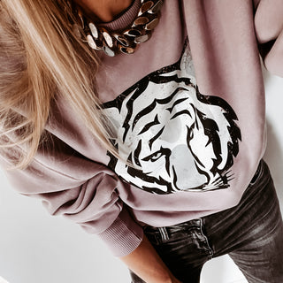 Lilac tiger sweatshirt *super slouchy fit* *NOW HALF PRICE!*