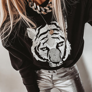 Black tiger sweatshirt *super slouchy fit* *NOW HALF PRICE!!*